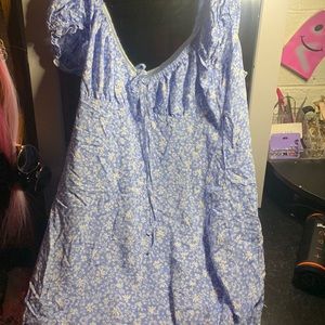 light blue floral mini dress